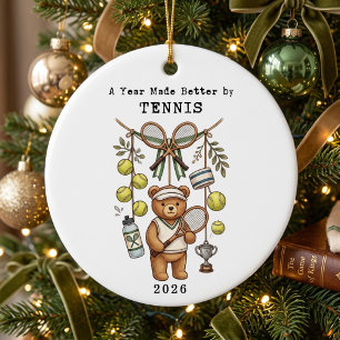 Ein durch Tennis besser gewordenes Weihnachtsfest Keramik Ornament