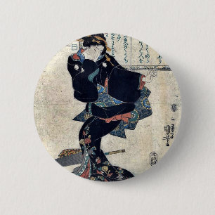 Ein durch Utagawa, Kuniyoshi Ukiyoe Button