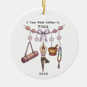 Ein durch Yoga besser gewordenes Weihnachtsfest Keramik Ornament