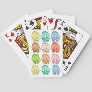 Ein Dutzend Elefanten spielen Karten Spielkarten