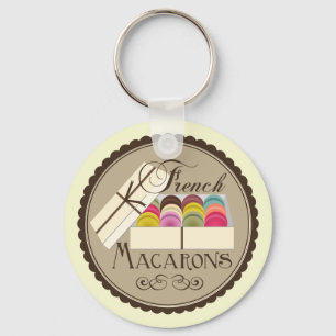 Ein Dutzend Franzosen Macarons in Geschenkboxen Schlüsselanhänger