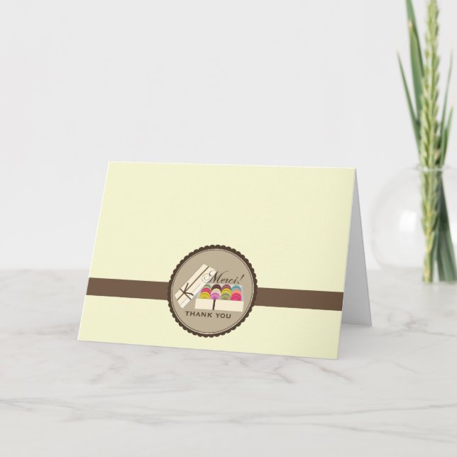 Ein Dutzend Franzosen Macarons Merci danken Ihnen Dankeskarte (Vorderseite)