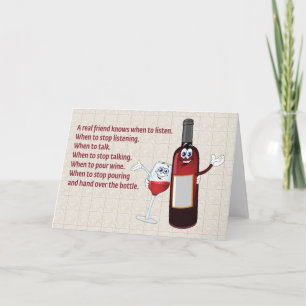"EIN ECHTER FREUND WEISS, WANN ER LISTEN SOLL" KARTE