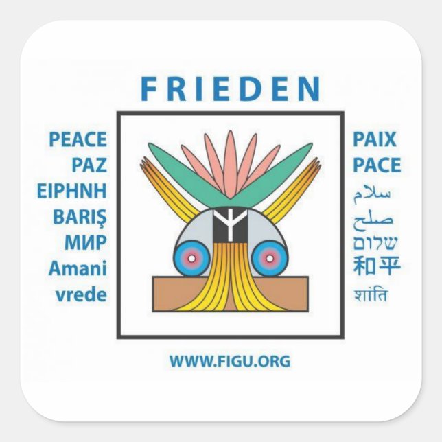 Ein echter Frieden Quadratischer Aufkleber (Vorderseite)