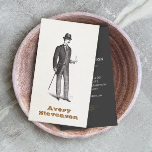 Ein echter Gentleman in Bowler Hat Business Card Visitenkarte