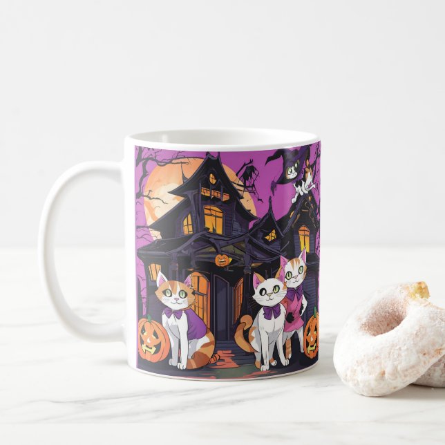 Ein echtes Halloween Kaffeetasse (Mit Donut)