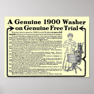 Ein echtes Washer Poster aus dem Jahr 1900