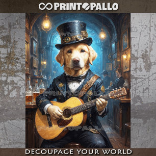 Ein edler Labrador-Hund, der Gitarre spielt - Seidenpapier