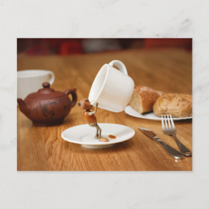 Ein Eichelf trinkt meinen Kaffee! Postkarte