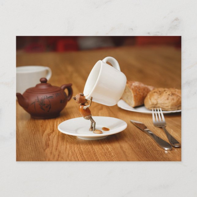 Ein Eichelf trinkt meinen Kaffee! Postkarte (Vorderseite)