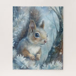 Ein Eichhörnchen im Winter Puzzle<br><div class="desc">Ein Eichhörnchen im Winter im Wald</div>