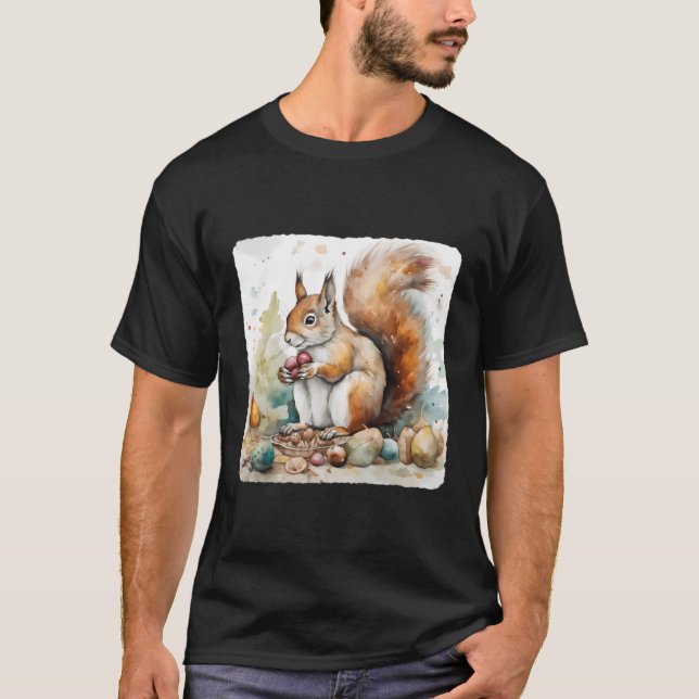Ein Eichhörnchen mit einer Sammlung von Nuts Natur T-Shirt (Vorderseite)