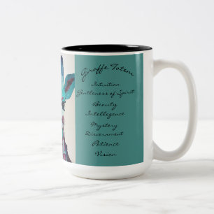 Ein einer netten Watercolor-Giraffentotem Zweifarbige Tasse