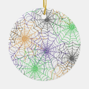 Ein einfaches Halloween-Spinnennetz-Muster Keramik Ornament