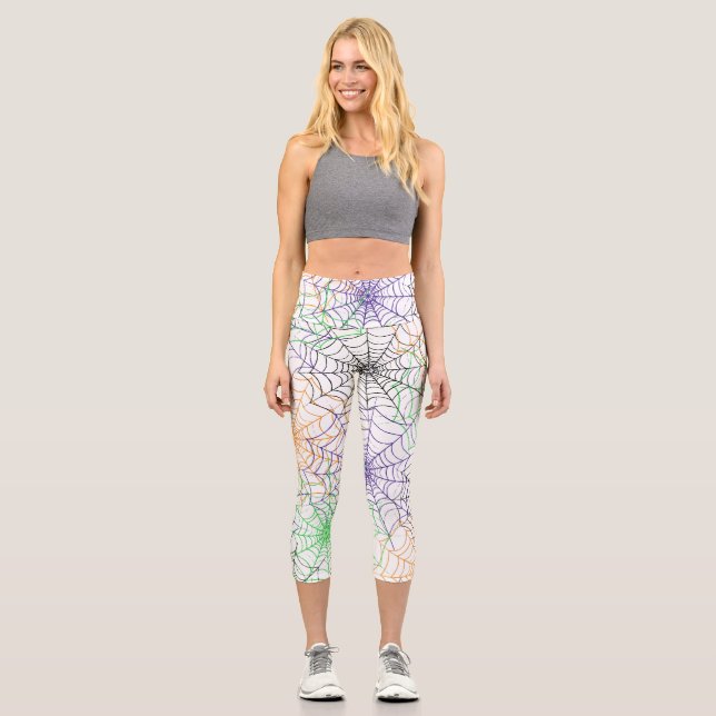 Ein einfaches Halloween-Webmuster Capri Leggings (Vorderseite)