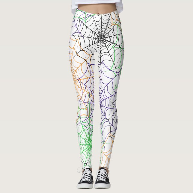 Ein einfaches Halloween-Webmuster Leggings (Vorderseite)