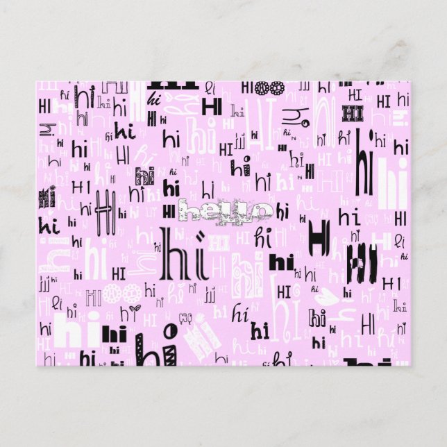 Ein einfaches Hello Part Deux Postkarten - Pink (Vorderseite)