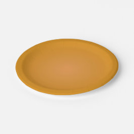 Ein einfaches, rundes, braun-oranges Papiertablett Pappteller