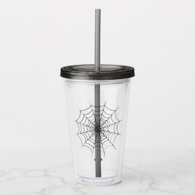 Ein einfaches Spinnennetz Acryltrinkbecher (Vorderseite)