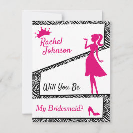 Ein einfaches Zebra wird meine Bridesmaid sein Feiertagskarte