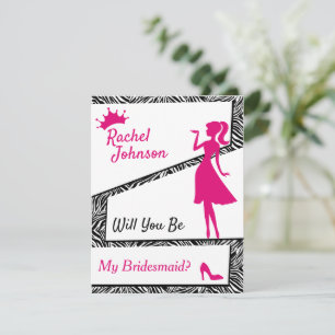 Ein einfaches Zebra wird meine Bridesmaid sein Feiertagskarte