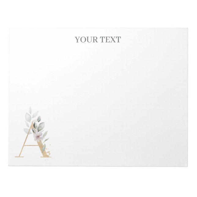 Ein einfarbiger Personalisierter Editor für Monogr Notizblock (Vorderseite)