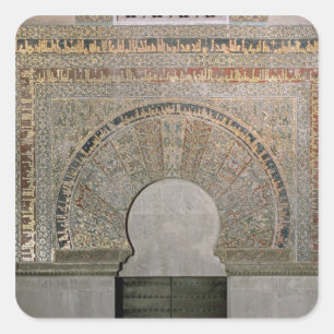 Ein Eingang des Gebets Hall Quadratischer Aufkleber