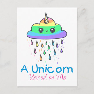 Ein Einhorn geregnet auf mich Postkarte