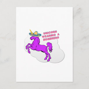 Ein Einhorn mit einem Sombrero Postkarte