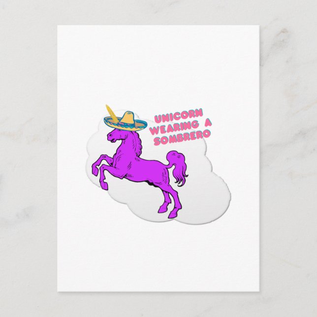 Ein Einhorn mit einem Sombrero Postkarte (Vorderseite)