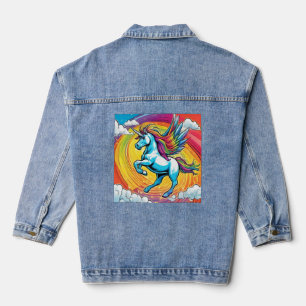 Ein Einhorn mit Regenbogen Jeansjacke