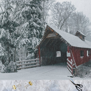 Ein einladender Stall am Schneetag Seidenpapier