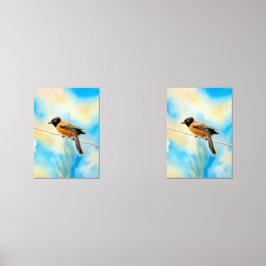 Ein einsamer bunter Vogel Bilderwand Sets