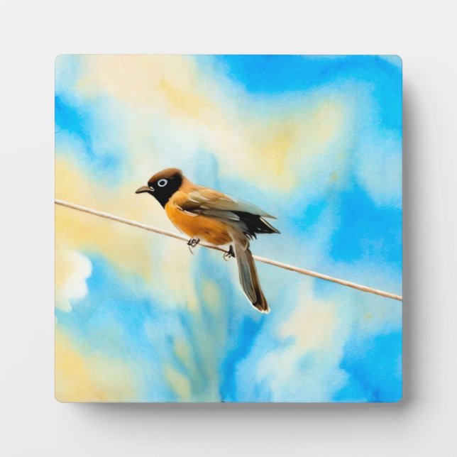 Ein einsamer bunter Vogel Fotoplatte (Vorderseite)