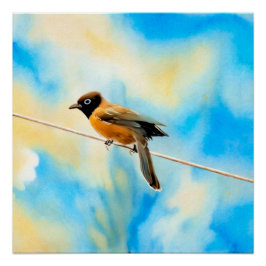 Ein einsamer bunter Vogel Poster