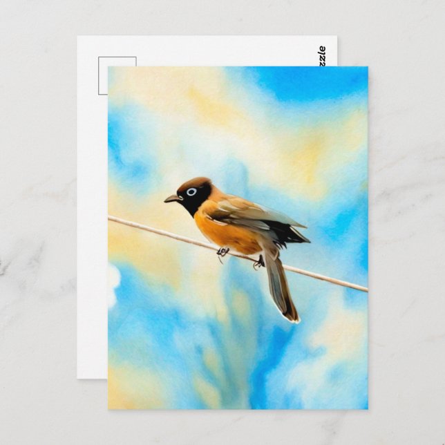 Ein einsamer bunter Vogel Postkarte (Vorne/Hinten)