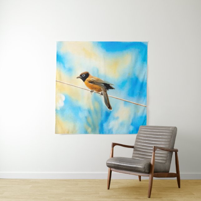 Ein einsamer bunter Vogel Wandteppich (Beispiel)