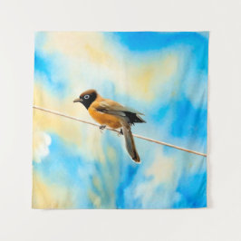 Ein einsamer bunter Vogel Wandteppich