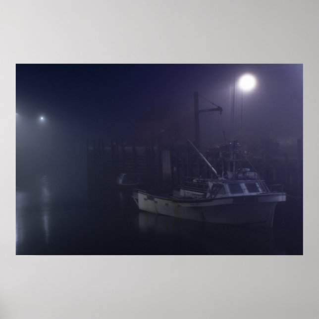 Ein einsamer Harbour Night Fine Art Print Poster (Vorne)