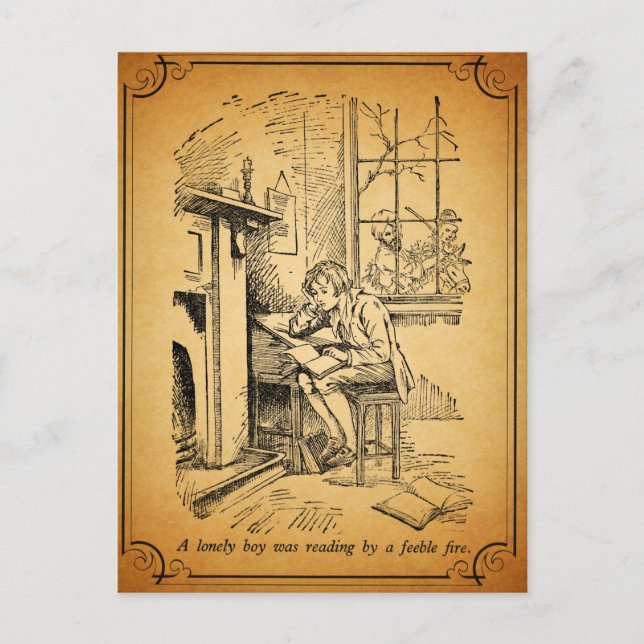 Ein einsamer Junge Postkarte (Vorderseite)