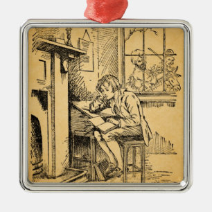 Ein einsamer Junge Silbernes Ornament