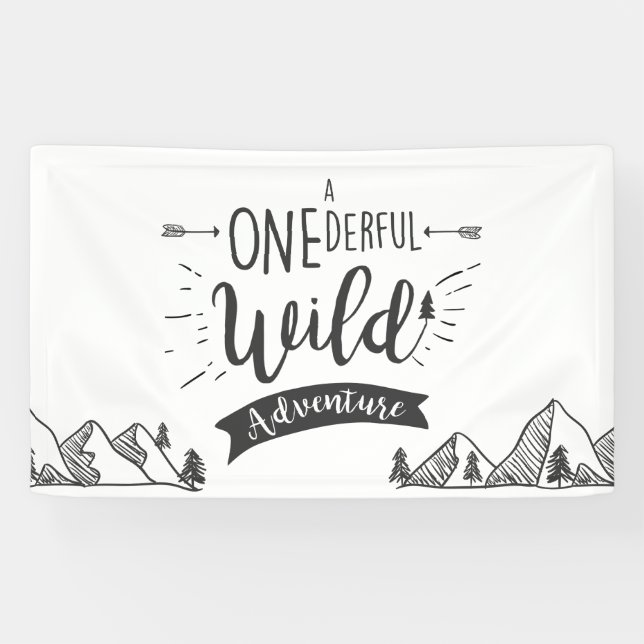 Ein eintöniger Wilder Adventure Birthday Banner Bo (Horizontal)