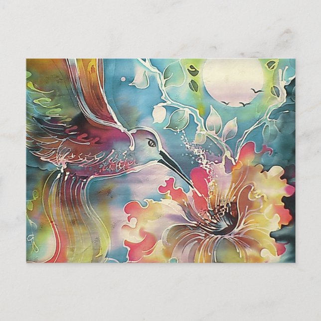 Ein einzelner Kolibri Postkarte (Vorderseite)