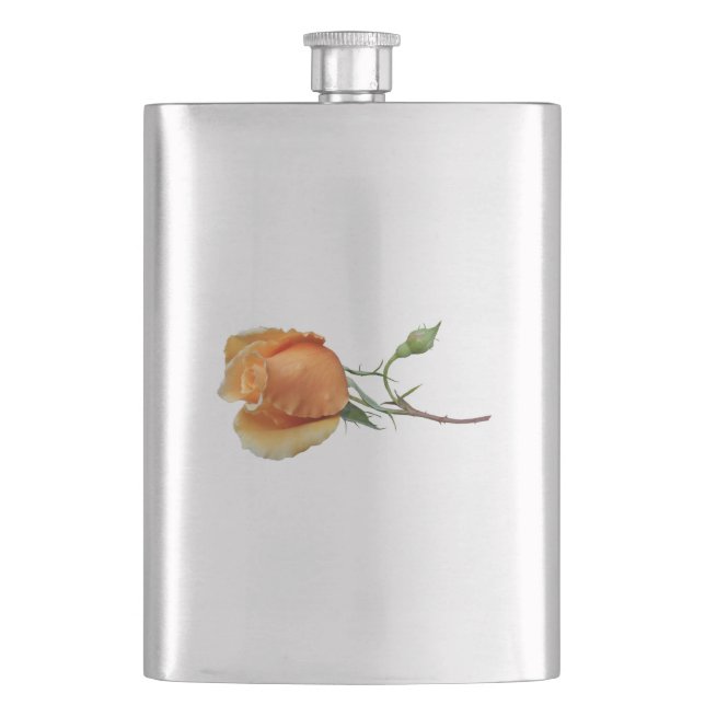 Ein einzelner Rosenschnitt       Flachmann (Vorderseite)