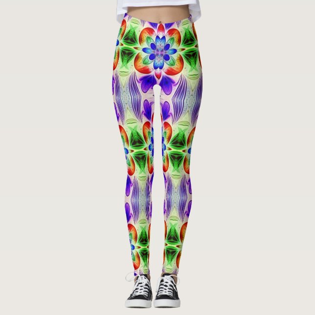 Ein einzigartiger niedlicher Multicolor "Ratti_Cre Leggings (Vorderseite)