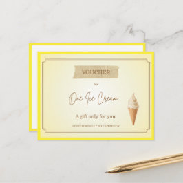 'Ein Eis' Lustiger Geschenkgutschein Postkarte