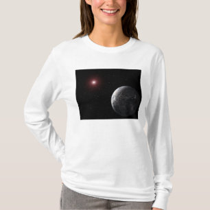 Ein eisigen/felsigen Planeten, der einen dicken St T-Shirt