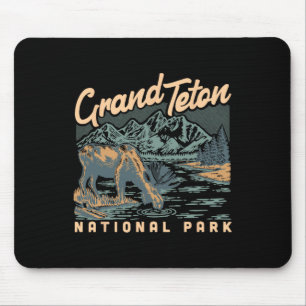 Ein Elch im Grand Teton Nationalpark Vintage Wande Mousepad