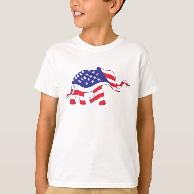 Ein Elefant aus der US-Flagge T-Shirt (Vorderseite)