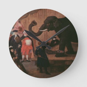 Ein Elefant gezeigt in Venedig (Öl auf Leinwand) Runde Wanduhr